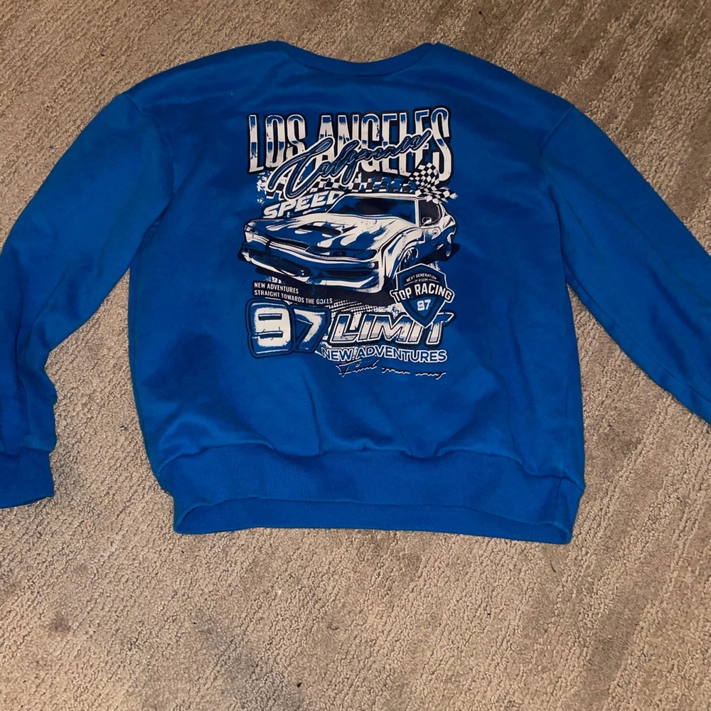 SHEIN Graphic Racing Car Crewneck Sweater – Size 11-12